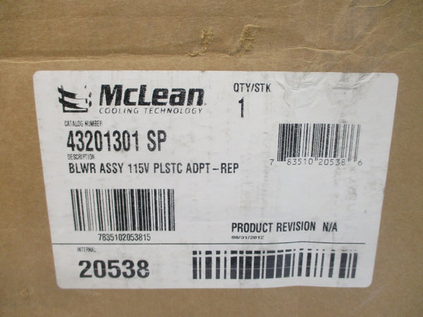 MCLEAN COOLING TECHNOLOGY 43201301SP 115V 2.0/1.9A NSMP