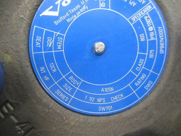VOGT GPB87N1000Y 05-2018 178090 1975PSI 1-1/2" NSNP
