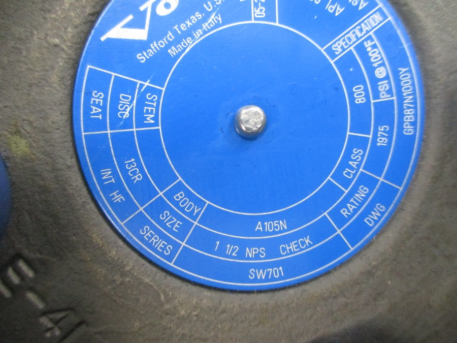VOGT GPB87N1000Y 05-2018 178090 1975PSI 1-1/2" NSNP