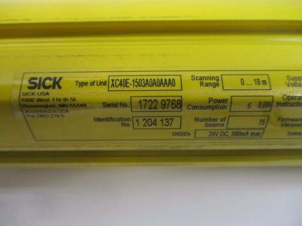 SICK XC40E-1503A0A0AAA0 1204137 24VDC NSNP