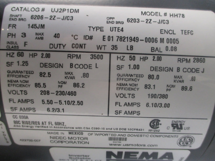 FLOWSERVE 3223249 VSMP-2000-1.5X1X5_1429510 460V 2.50A (AS PICTURED) NSNP