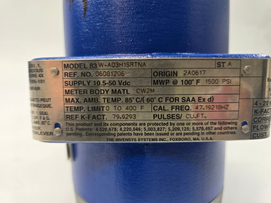 FOXBORO 83W-A03H1SRTNA 10.5-50VDC 1500PSI NSNP