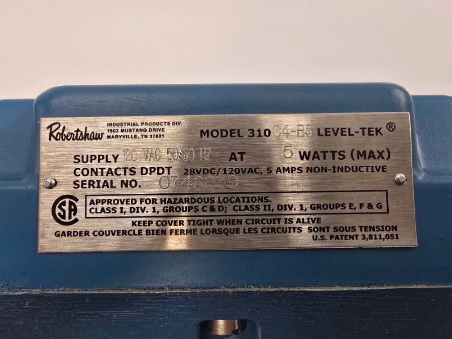 ROBERTSHAW 310C4-B5 120VAC 5A NSNP