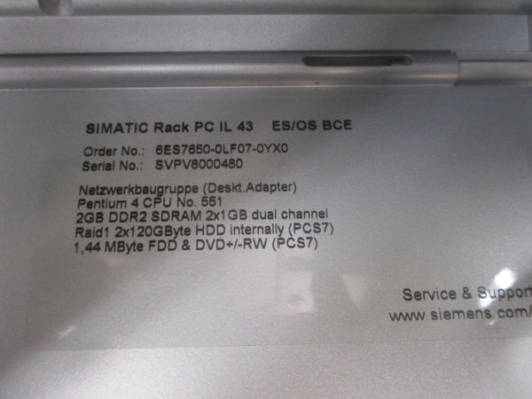 SIEMENS 6ES7650-0LF07-0YX0 100/240VAC 8A NSNP
