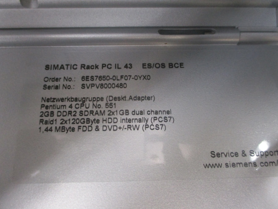 SIEMENS 6ES7650-0LF07-0YX0 100/240VAC 8A NSNP
