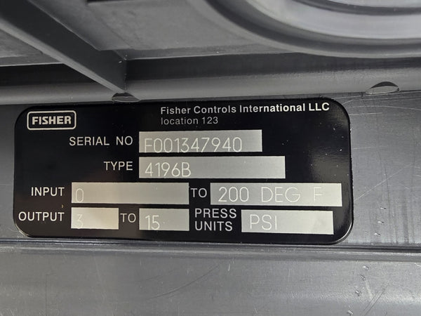 FISHER 4196B 3-15PSI NSNP