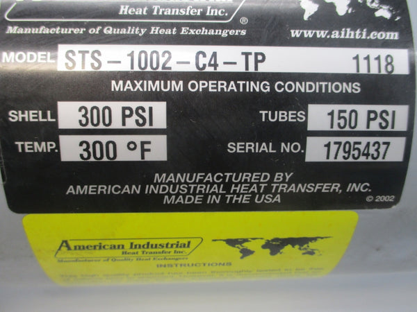 AMERICAN INDUSTRIAL HEAT TRANSFER STS-1002-C4-TP 150/300PSI 300'F NSNP