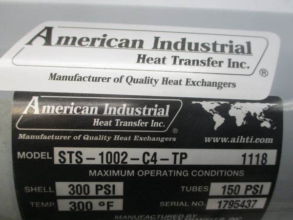 AMERICAN INDUSTRIAL HEAT TRANSFER STS-1002-C4-TP 150/300PSI 300'F NSNP