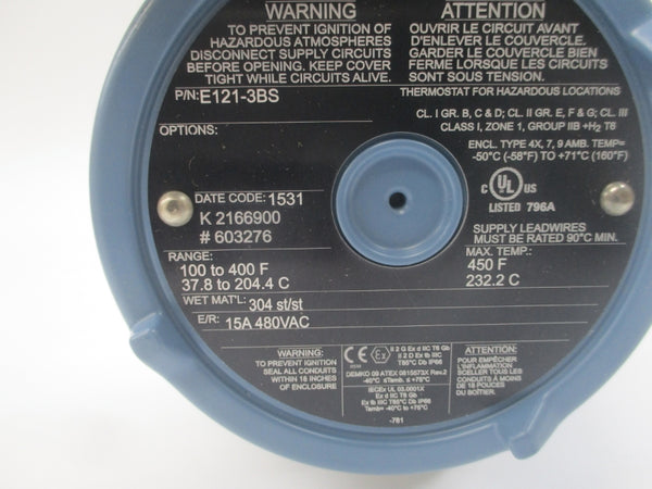 UNITED ELECTRIC CONTROLS E121-3BS 480VAC 15A NSMP