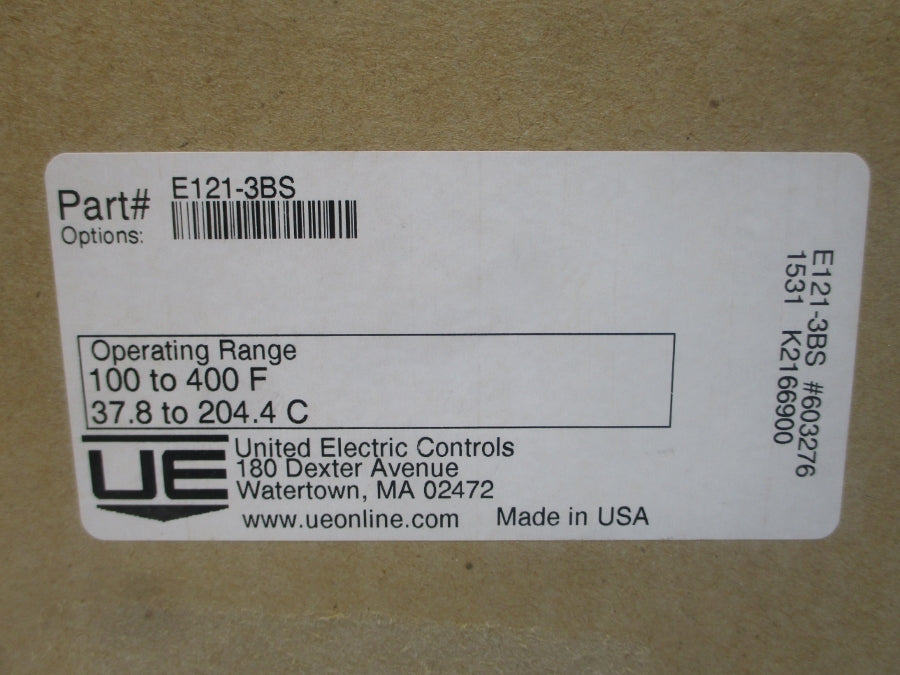 UNITED ELECTRIC CONTROLS E121-3BS 480VAC 15A NSMP