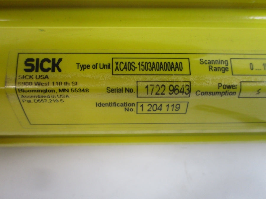 SICK XC40S-1503A0A00AA0 1204119 24VDC NSNP