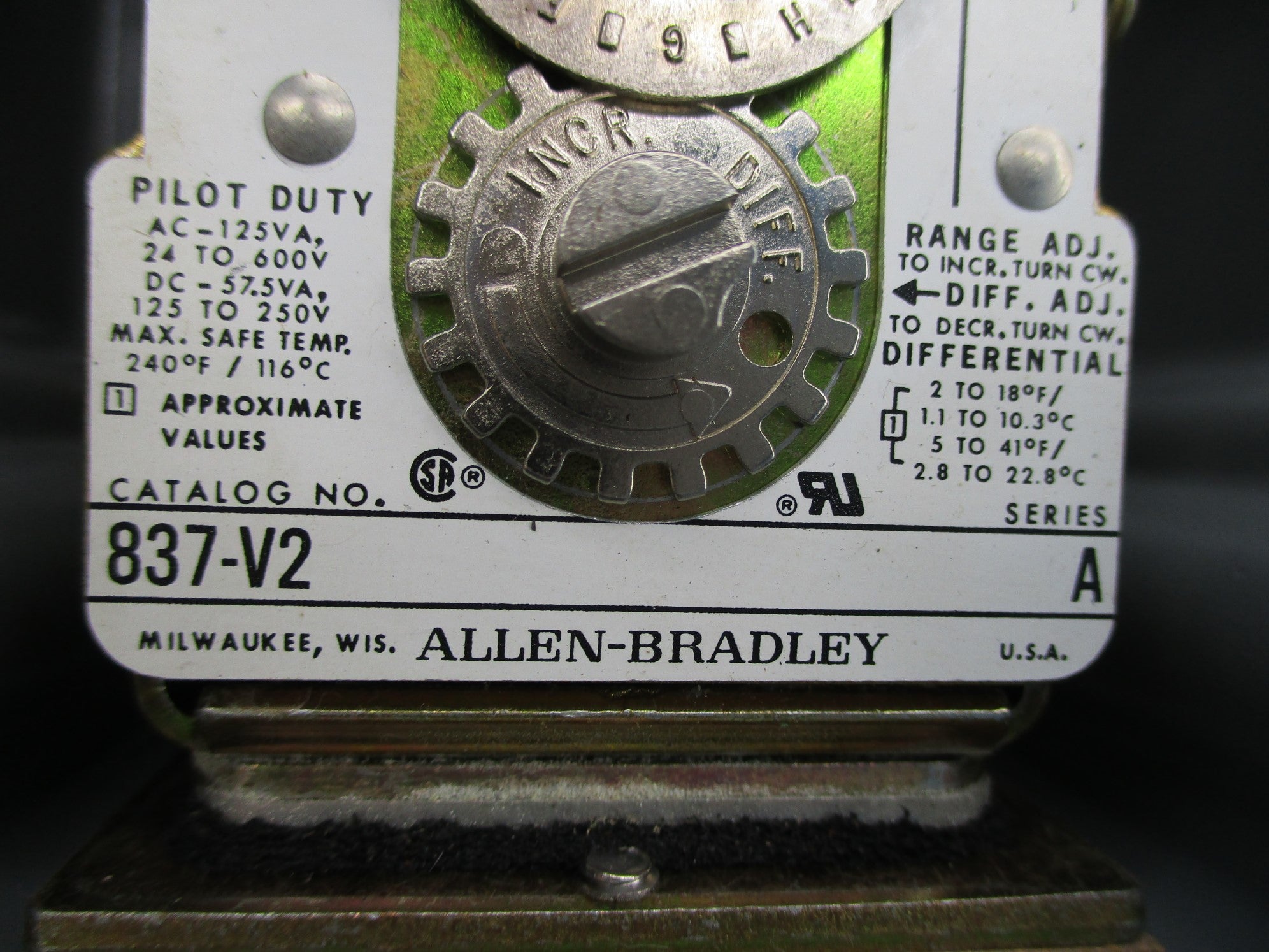 INDUSTRIAL SPARE PART 837-V2 SER. A (AS PICTURED) NSNP
