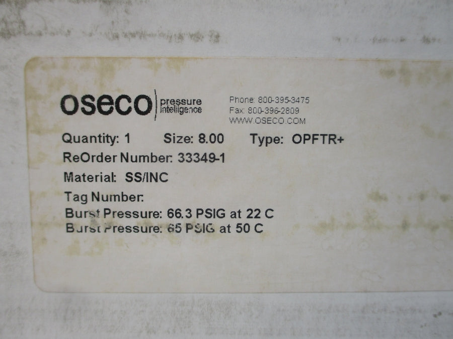 OSECO OPFTR+ 66.3/65PSI 22/50'C 8.00" NSMP