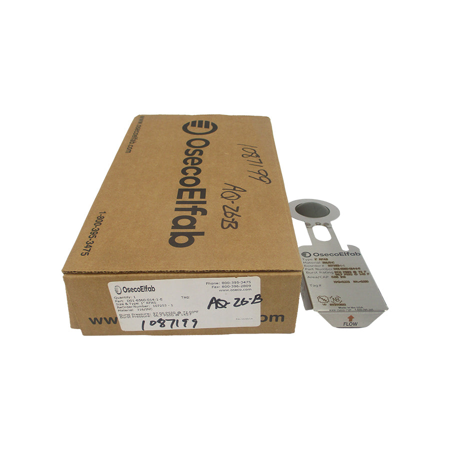 OSECO ELFAB D01-6560-014-1-E RFAS 97.00/96.7PSI 72.00/145'F 1" NSMP