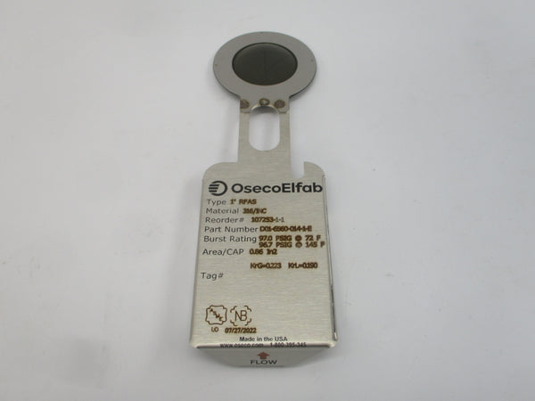 OSECO ELFAB D01-6560-014-1-E RFAS 97.00/96.7PSI 72.00/145'F 1" NSMP