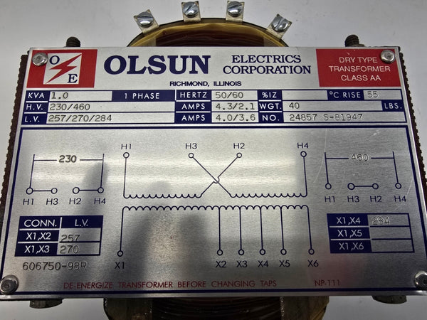 OLSUN ELECTRICS S-81947 230/460V 4.3/2.1A NSNP