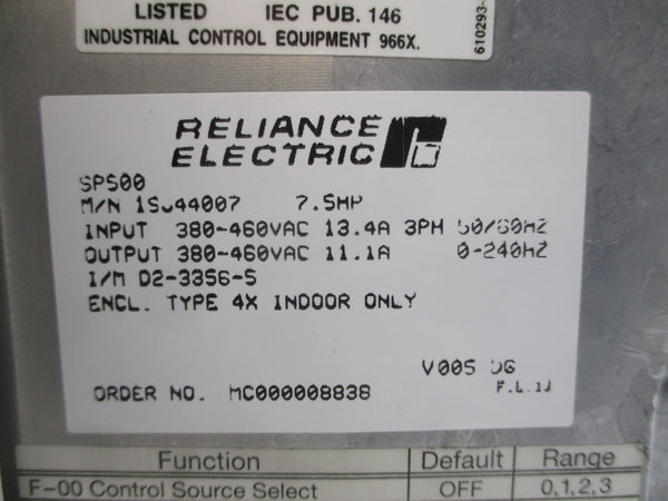 RELIANCE ELECTRIC 1SU44007 SPS00 380-460VAC 13.4A (AS PICTURED) UNMP