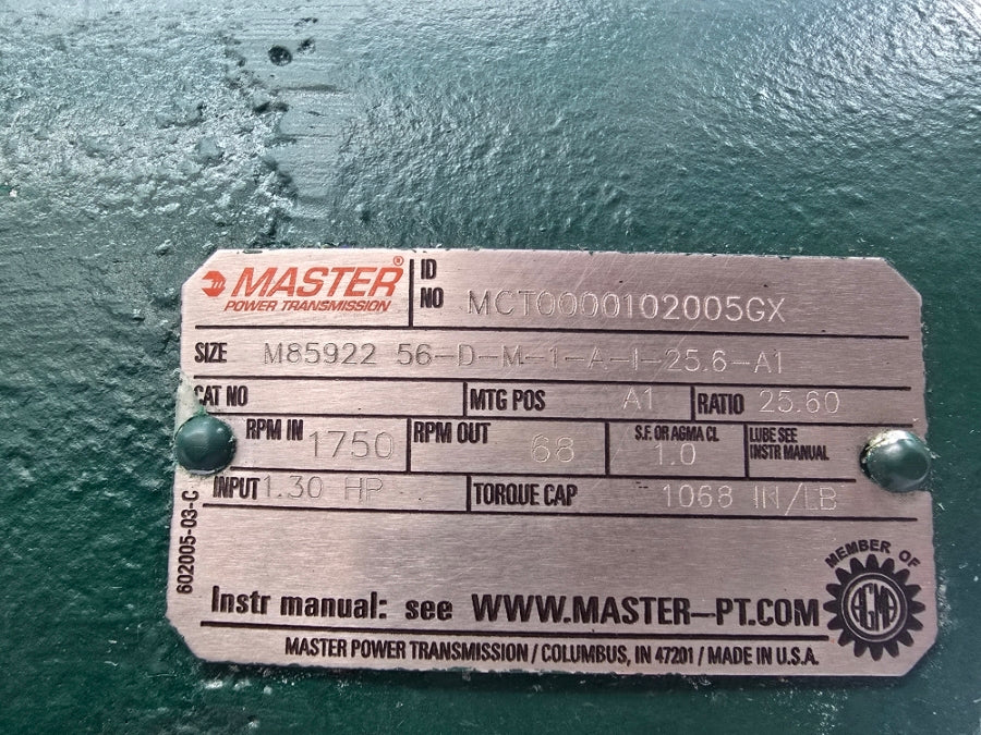 MASTER POWER TRANSMISSION M85922 56-D-M-1-A-1-25.6-A1 NSNP