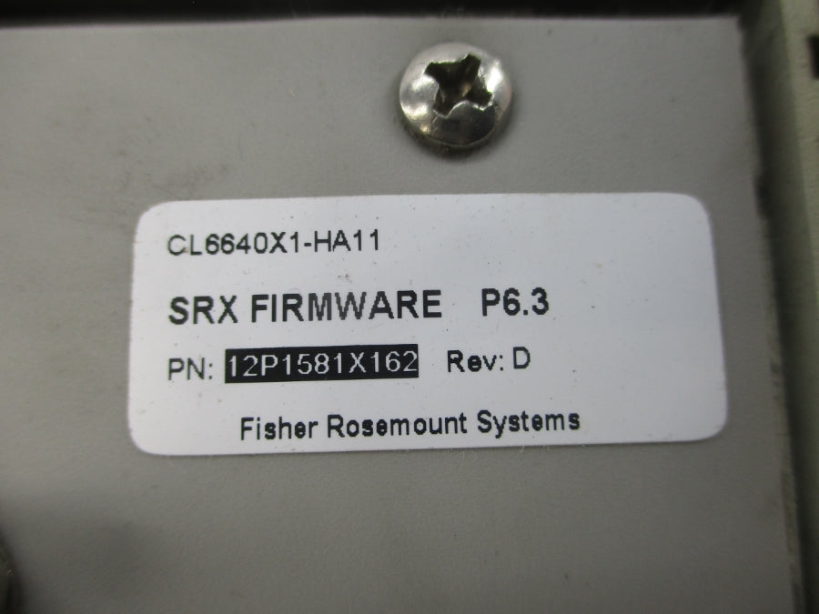 FISHER-ROSEMOUNT CL6640X1-A4 12P1580X43R F/W P6.3 21-29VDC 1.6A REV. H UNMP