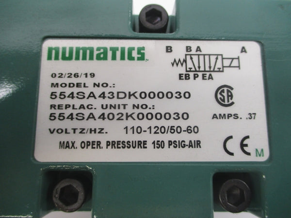 NUMATICS 554SA43DK000030 110-120V .37A 150PSI NSNP