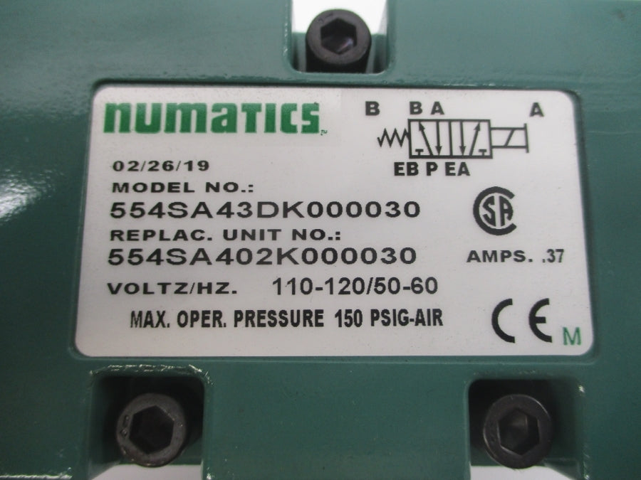 NUMATICS 554SA43DK000030 110-120V .37A 150PSI NSNP