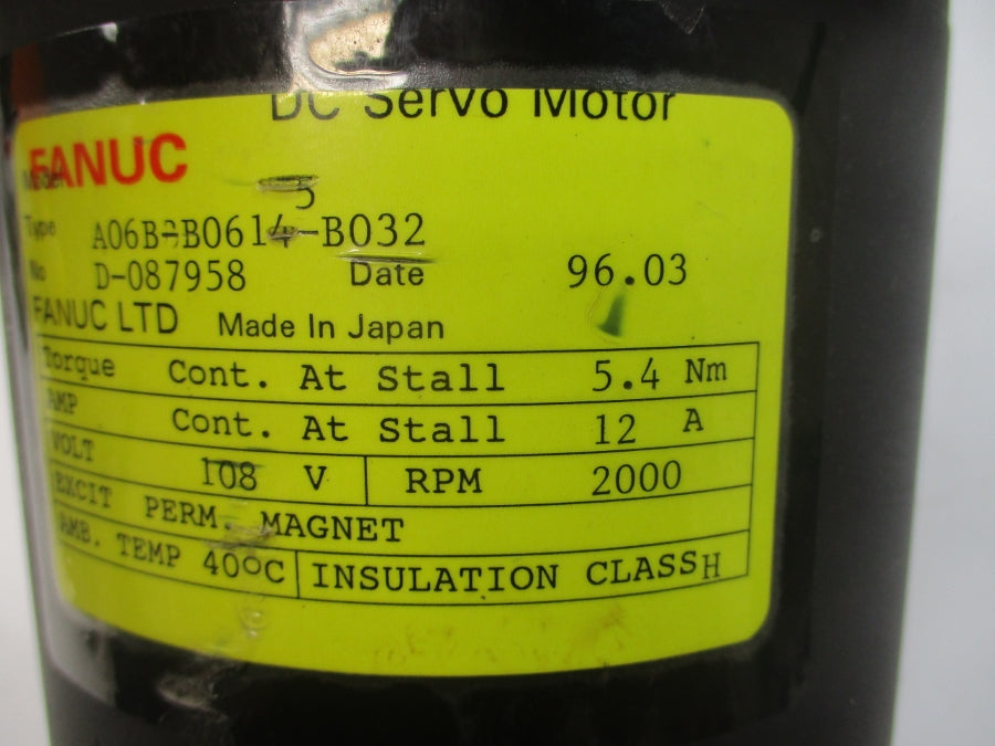 FANUC A06B-B0614-B032 108VDC 12A UNMP
