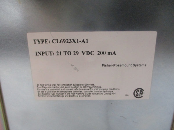 FISHER-ROSEMOUNT CL6923X1-A1 12P0456X032 21-29VDC REV. E UNMP