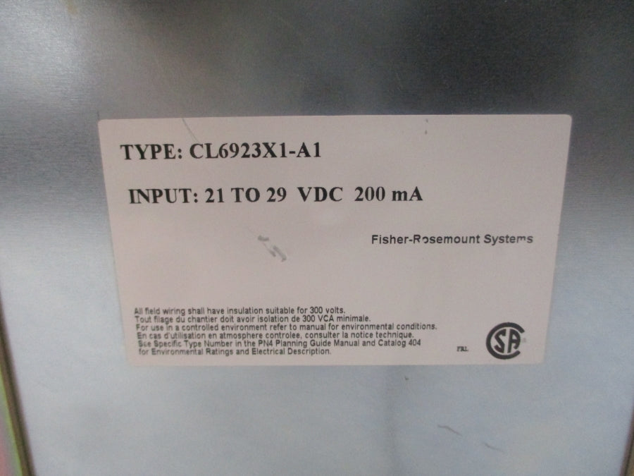 FISHER-ROSEMOUNT CL6923X1-A1 12P0456X032 21-29VDC REV. E UNMP