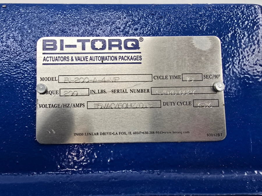 BI-TORQ BI-200-A-4-VP 115VAC 0.75A 40-120PSI NSNP