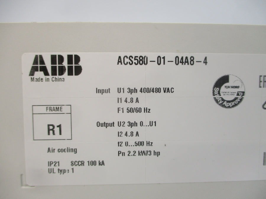 ABB ACS580-01-04A8-4 400/480VAC 4.8A (AS PICTURED) NSNP