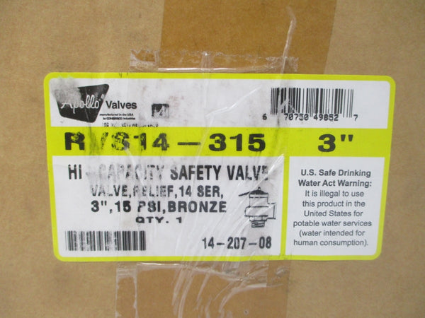 APOLLO RVS14-315 15PSI 3"X3" NSMP