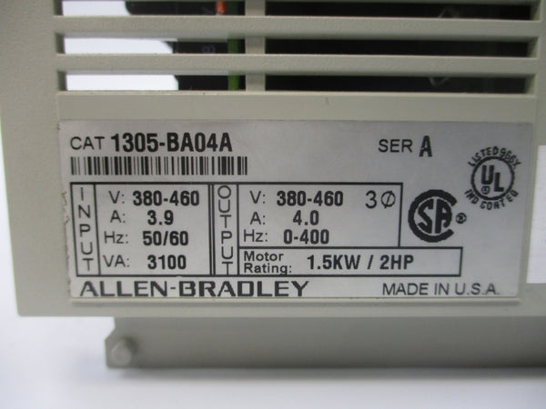 INDUSTRIAL SPARE PART 1305-BA04A SER. A 380-460V 3.9A (AS PICTURED) UNMP