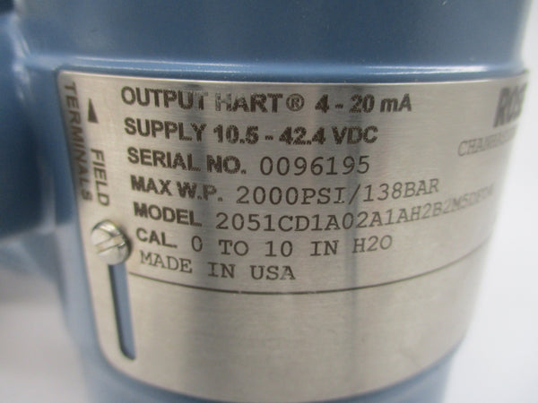 ROSEMOUNT 2051CD1A02A1AH2B2M5DFD4 10.5-42.4VDC 2000PSI NSNP