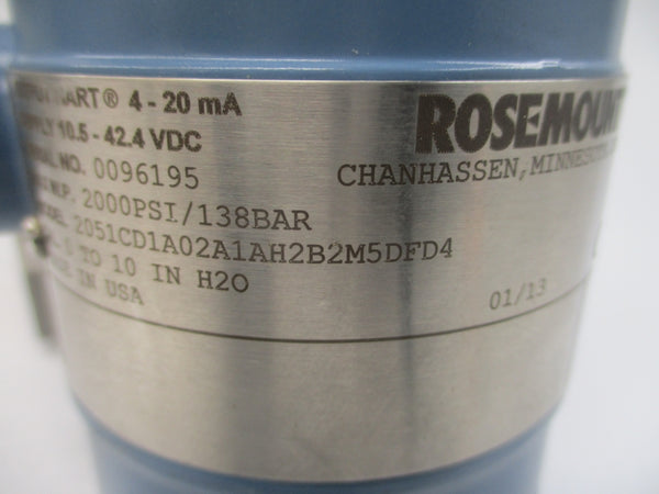 ROSEMOUNT 2051CD1A02A1AH2B2M5DFD4 10.5-42.4VDC 2000PSI NSNP