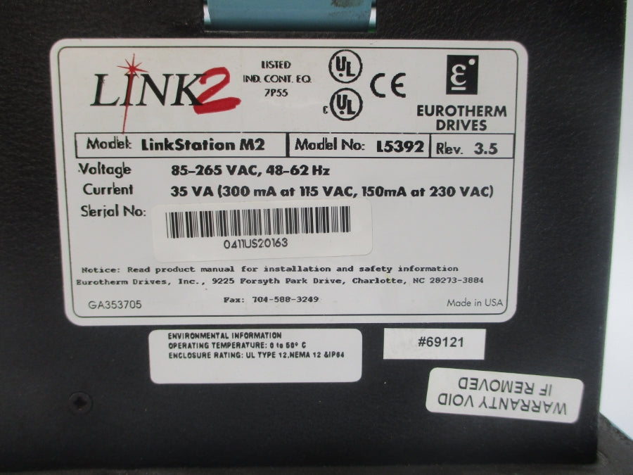EUROTHERM DRIVES L5392 LINKSTATION M2 85-265VAC REV. 3.5 (AS PICTURED) NSNP