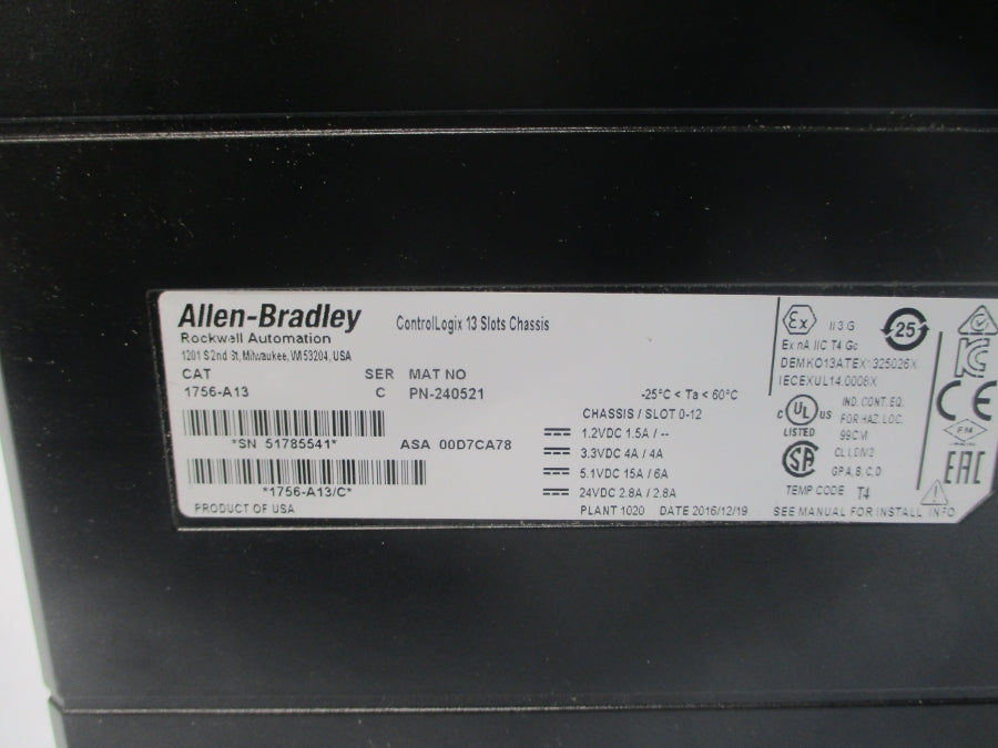 INDUSTRIAL SPARE PART 1756-A13 SER. C 24VDC 2.8A NSNP