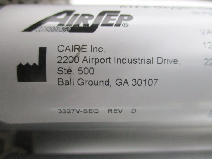 AIRSEP 3328V 3327V-SEQ 120/220VAC 50PSI REV. D NSNP