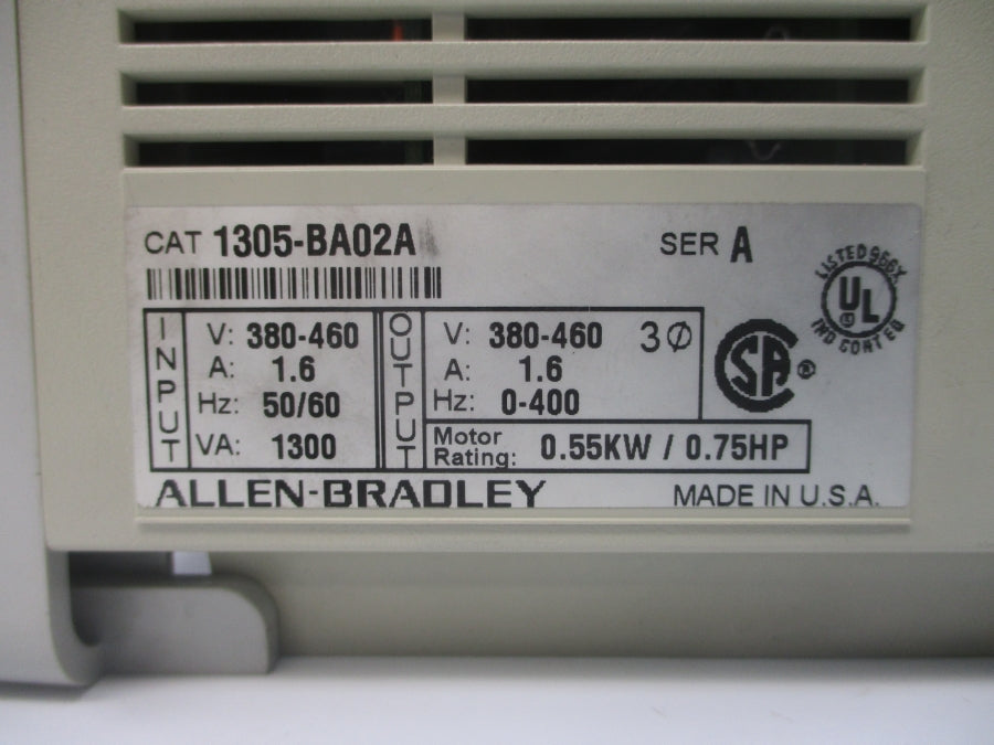 INDUSTRIAL SPARE PART 1305-BA02A SER. A 380-460V 1.6A (AS PICTURED) UNMP