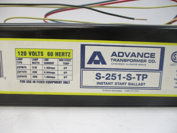 ADVANCE S-251-S-TP 120V 1.30A NSMP
