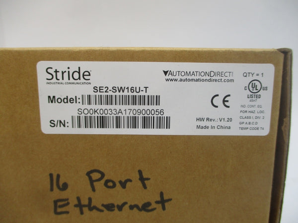 STRIDE AUTOMATION DIRECT SE2-SW16U-T 12-48VDC 1.67A REV. V1.20 NSMP