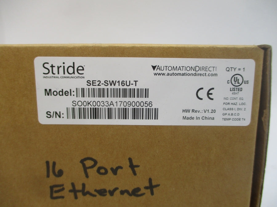 STRIDE AUTOMATION DIRECT SE2-SW16U-T 12-48VDC 1.67A REV. V1.20 NSMP