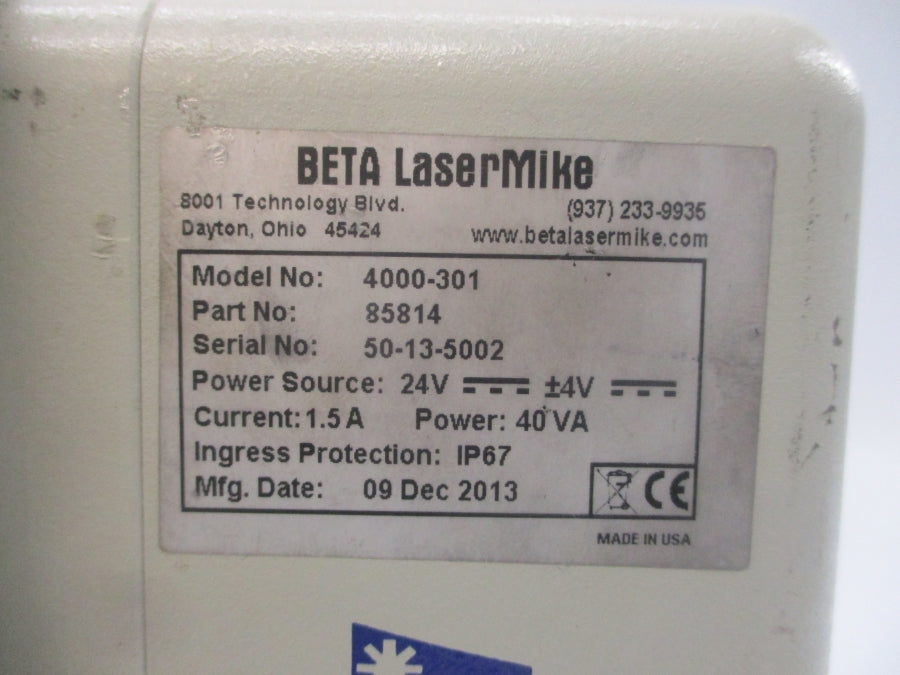 BETA LASERMIKE 4000-301 85814 24V 1.5A UNMP
