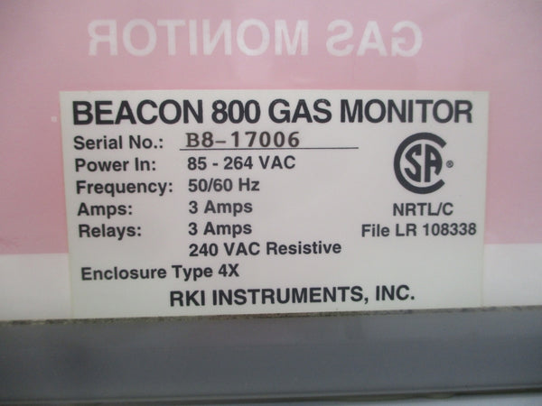 RKI INSTRUMENTS BEACON 800 85-264VAC 3A NSNP