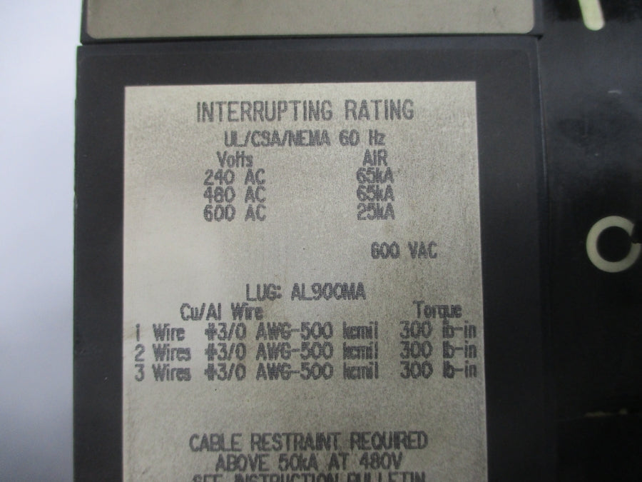 SQUARE D MX36800 SER. 5B 600VAC 800A (AS PICTURED) NSNP
