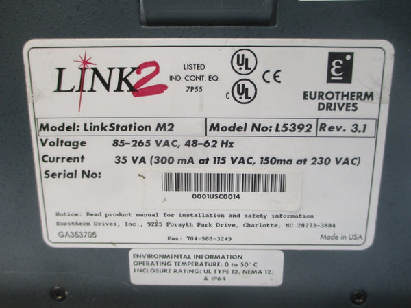 EUROTHERM DRIVES L5392 LINK STATION M2 85-265VAC REV. 3.1 NSNP