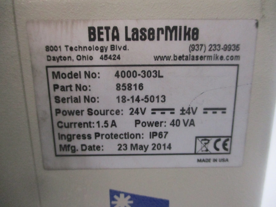 BETA LASERMIKE 4000-303L 85816 24V 1.5A UNMP