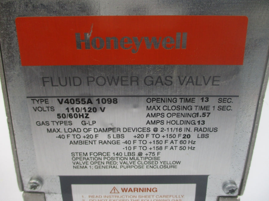 HONEYWELL V4055A1098 110/120V 1.57/.13A 5-15PSI NSNP