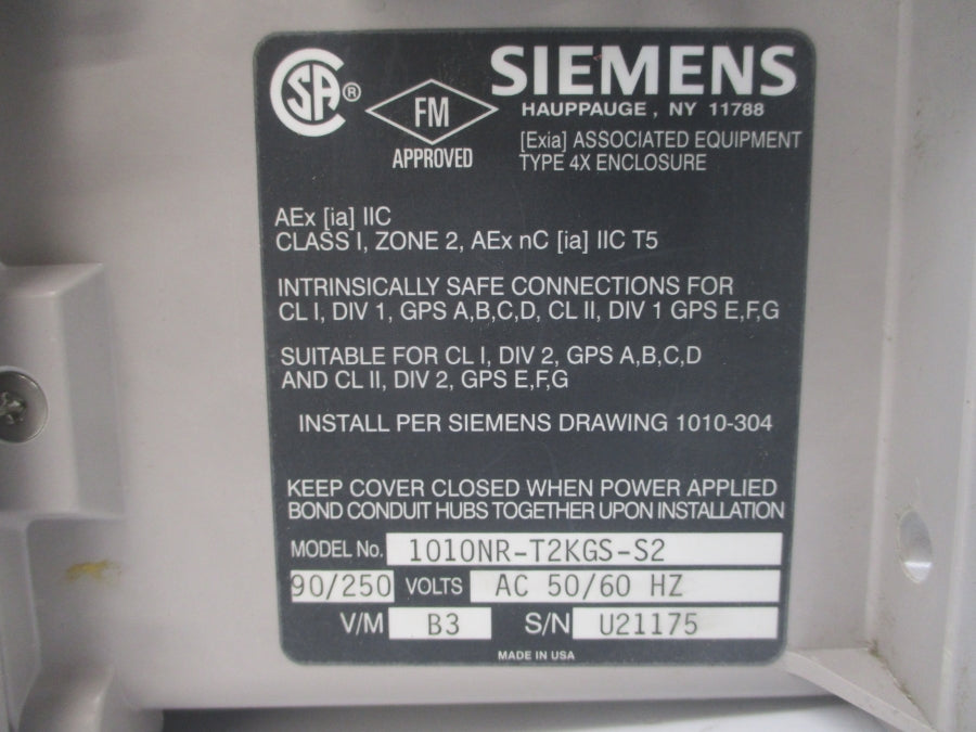 SIEMENS 1010NR-T2KGS-S2 90/250VAC NSNP