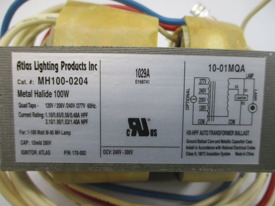 ATLAS MH100-0204-KT 277V 3.10A NSMP