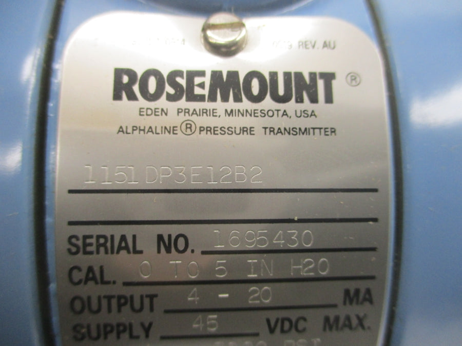 ROSEMOUNT 1151DP3E12B2 45VDC 2000PSI NSMP